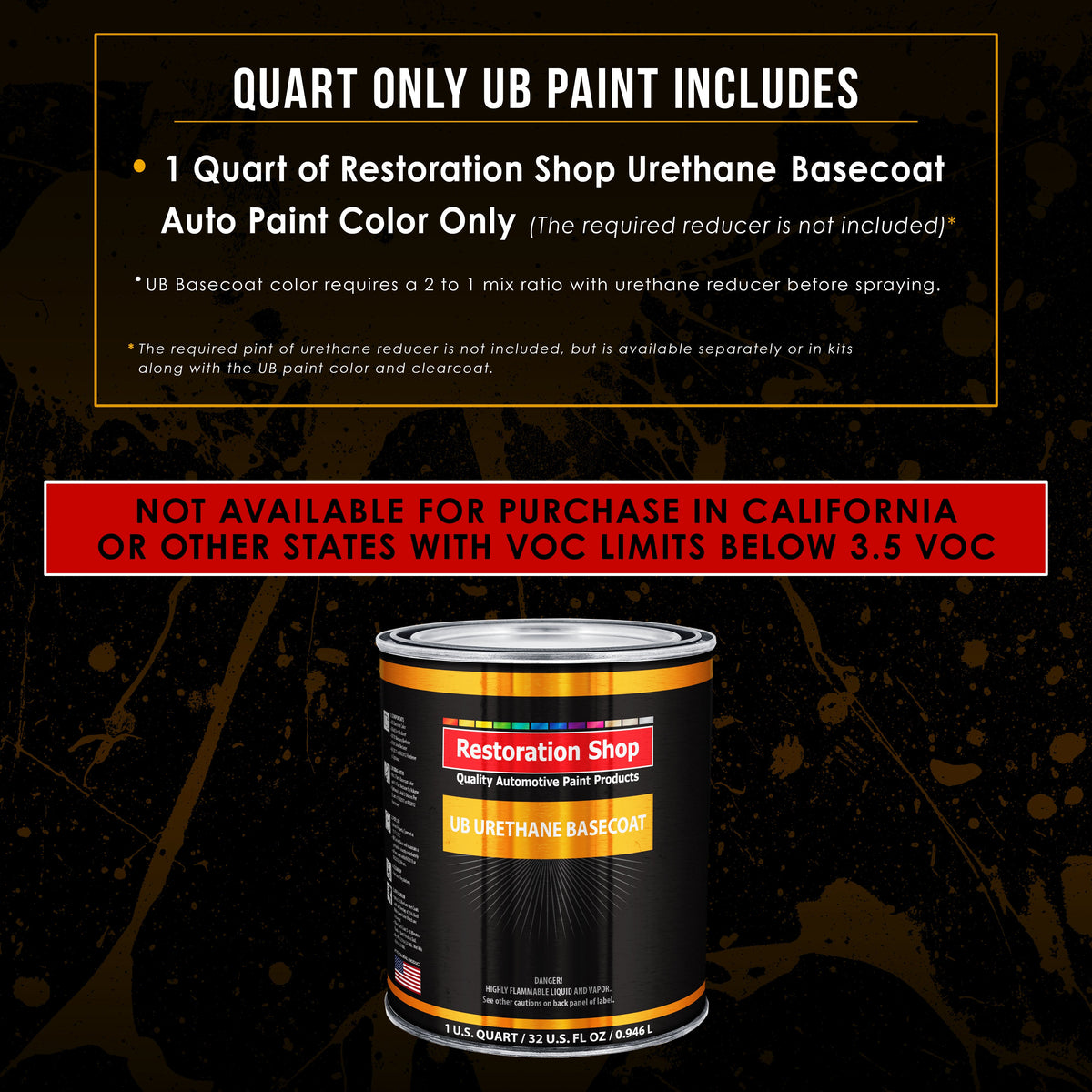 Cobra Blue Metallic - Urethane Basecoat Auto Paint - Quart Paint Color Only - Professional High Gloss Automotive, Car, Truck Coating