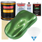 Medium Green Metallic - Urethane Basecoat with Premium Clearcoat Auto Paint - Complete Medium Gallon Paint Kit - Professional Gloss Automotive Coating
