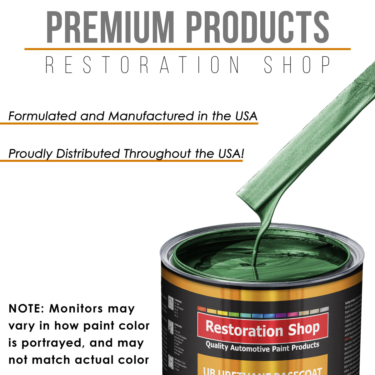 Emerald Green Metallic - Urethane Basecoat Auto Paint - Quart Paint Color Only - Professional High Gloss Automotive, Car, Truck Coating