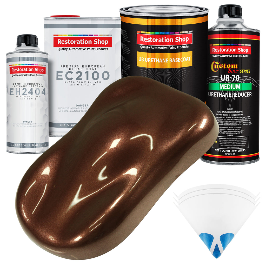 Whole Earth Brown Firemist Urethane Basecoat with European Clearcoat Auto Paint - Complete Quart Paint Color Kit - Automotive Refinish Coating