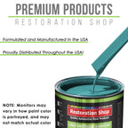 Bright Racing Aqua - LOW VOC Urethane Basecoat with Premium Clearcoat Auto Paint - Complete Medium Quart Paint Kit - Professional Automotive Coating
