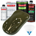 Olive Drab Green - LOW VOC Urethane Basecoat with European Clearcoat Auto Paint - Complete Quart Paint Color Kit - Automotive Coating