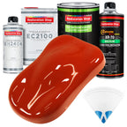 Hot Rod Red - LOW VOC Urethane Basecoat with European Clearcoat Auto Paint - Complete Quart Paint Color Kit - Automotive Coating