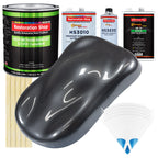 Gunmetal Grey Metallic - LOW VOC Urethane Basecoat with Premium Clearcoat Auto Paint - Complete Medium Gallon Paint Kit - Pro Automotive Coating