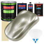 Galaxy Silver Metallic - LOW VOC Urethane Basecoat with Clearcoat Auto Paint - Complete Slow Gallon Paint Kit - Professional Gloss Automotive Coating