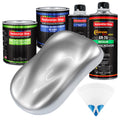 Iridium Silver Metallic - LOW VOC Urethane Basecoat with Clearcoat Auto Paint (Complete Medium Quart Paint Kit) Professional Gloss Automotive Coating