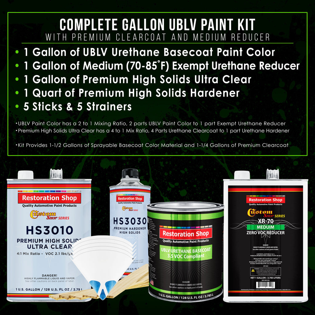 Cashmere Gold Metallic - LOW VOC Urethane Basecoat with Premium Clearcoat Auto Paint - Complete Medium Gallon Paint Kit - Pro Automotive Coating