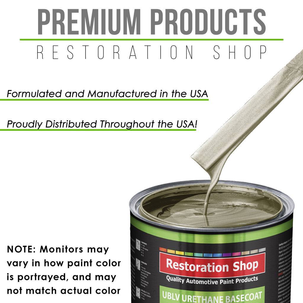 Champagne Gold Metallic - LOW VOC Urethane Basecoat with Premium Clearcoat Auto Paint (Complete Slow Gallon Paint Kit) Professional Automotive Coating