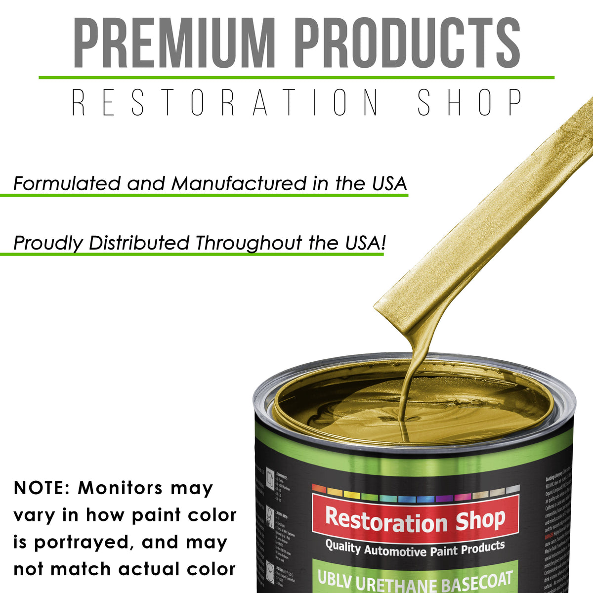 Anniversary Gold Metallic - LOW VOC Urethane Basecoat with Premium Clearcoat Auto Paint - Complete Medium Gallon Paint Kit - Pro Automotive Coating