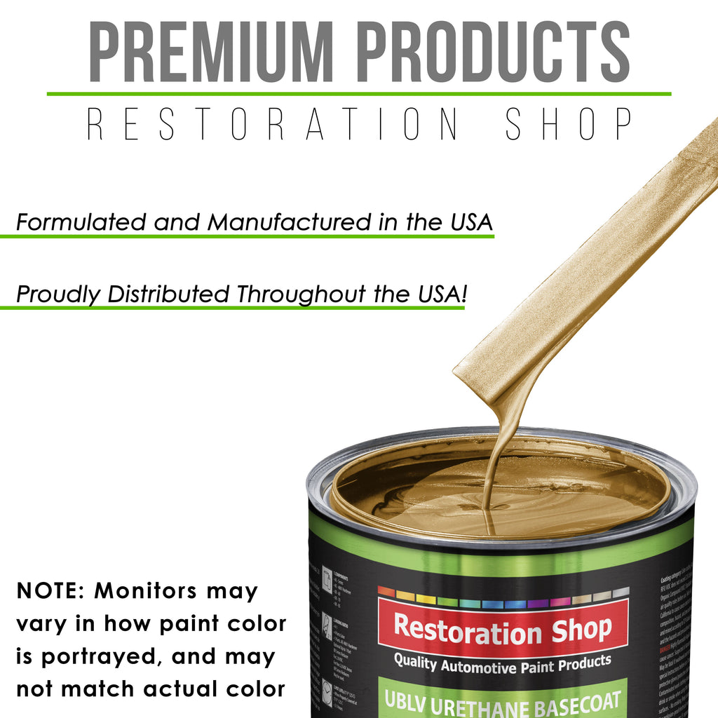 Autumn Gold Metallic - LOW VOC Urethane Basecoat with Premium Clearcoat Auto Paint - Complete Slow Gallon Paint Kit - Professional Automotive Coating