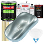 Silver Blue Metallic - LOW VOC Urethane Basecoat with European Clearcoat Auto Paint - Complete Gallon Paint Color Kit - Automotive Coating