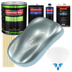 Silver Blue Metallic - LOW VOC Urethane Basecoat with Clearcoat Auto Paint (Complete Slow Gallon Paint Kit) Professional High Gloss Automotive Coating