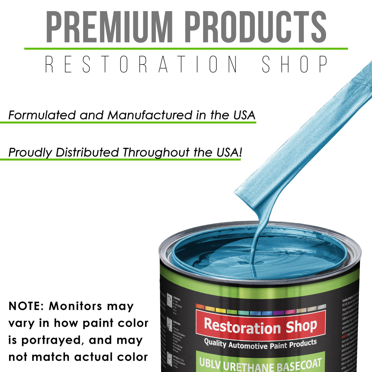 Electric Blue Metallic - LOW VOC Urethane Basecoat with Premium Clearcoat Auto Paint - Complete Medium Gallon Paint Kit - Pro Automotive Coating