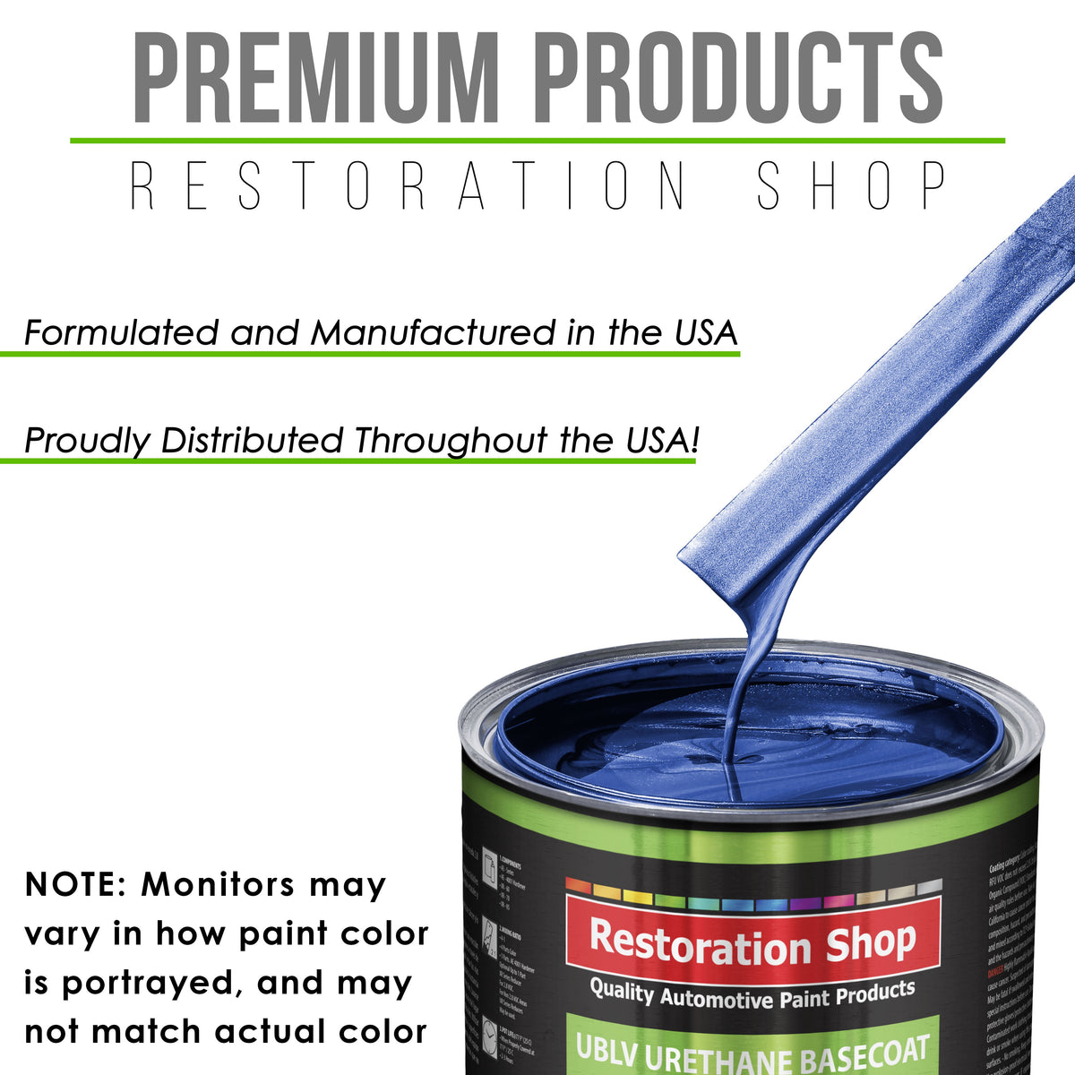 Daytona Blue Pearl - LOW VOC Urethane Basecoat with Premium Clearcoat Auto Paint - Complete Medium Quart Paint Kit - Professional Automotive Coating