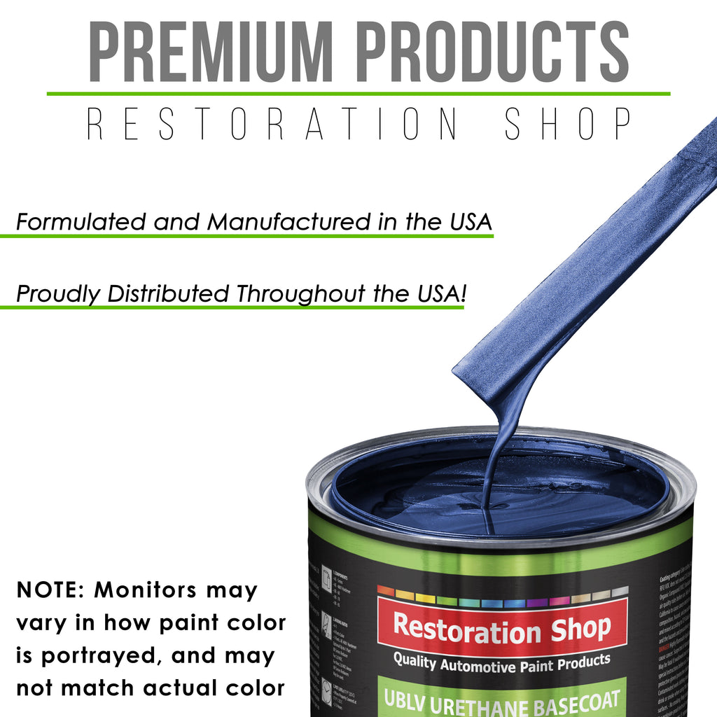 Daytona Blue Metallic - LOW VOC Urethane Basecoat with Clearcoat Auto Paint - Complete Medium Gallon Paint Kit - Professional Gloss Automotive Coating