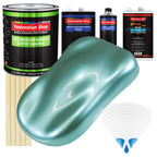 Silver Aqua Metallic - LOW VOC Urethane Basecoat with Clearcoat Auto Paint (Complete Slow Gallon Paint Kit) Professional High Gloss Automotive Coating