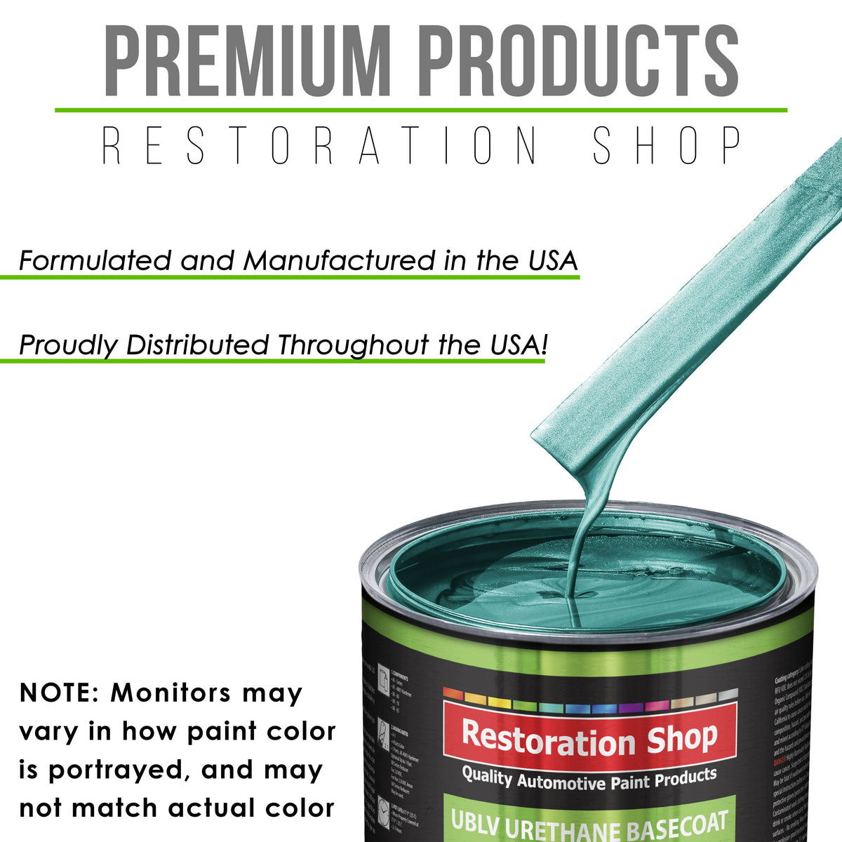 Gulfstream Aqua Metallic - LOW VOC Urethane Basecoat with Clearcoat Auto Paint - Complete Medium Gallon Paint Kit - Professional Automotive Coating