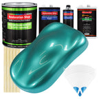 Gulfstream Aqua Metallic - LOW VOC Urethane Basecoat with Clearcoat Auto Paint - Complete Medium Gallon Paint Kit - Professional Automotive Coating