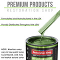 Medium Green Metallic - LOW VOC Urethane Basecoat with Premium Clearcoat Auto Paint (Complete Medium Quart Paint Kit) Professional Automotive Coating