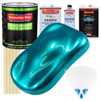 Teal Green Metallic - LOW VOC Urethane Basecoat with Premium Clearcoat Auto Paint - Complete Slow Gallon Paint Kit - Professional Automotive Coating