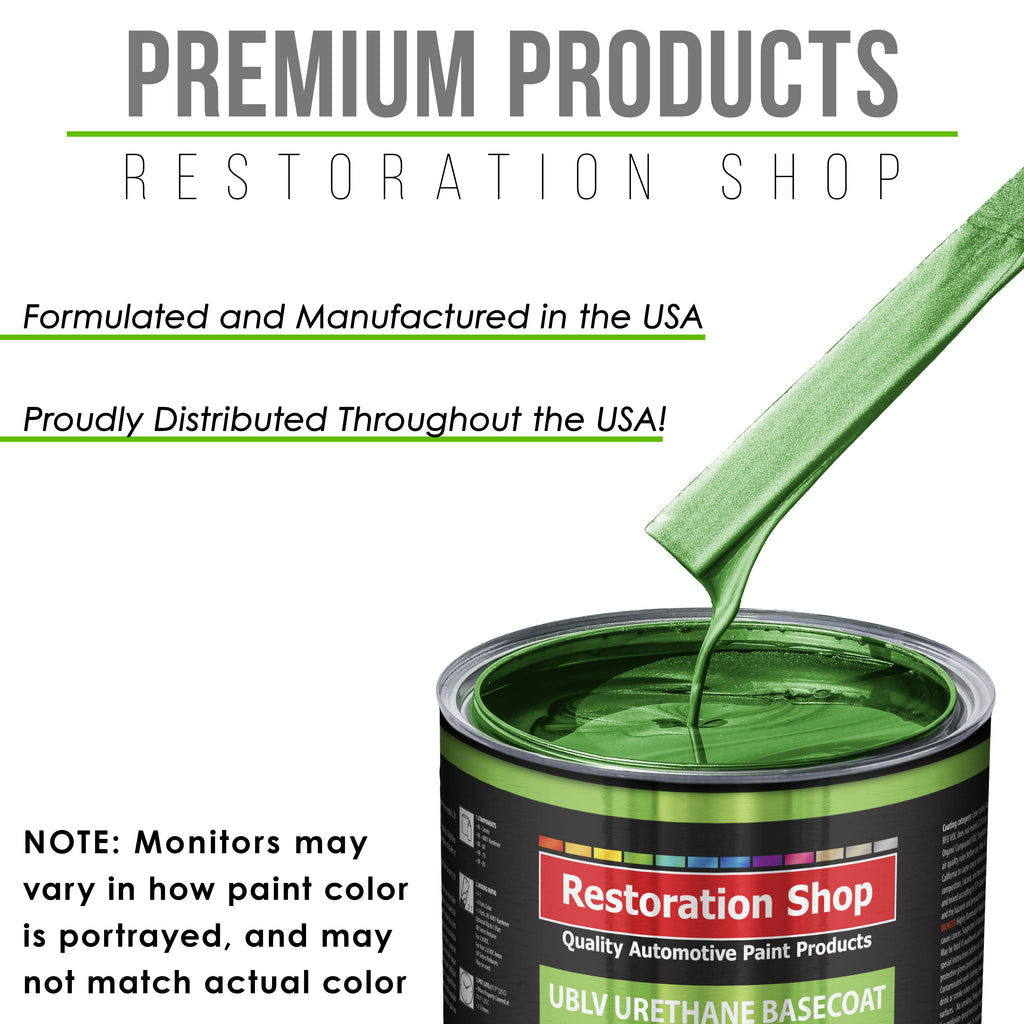 Gasser Green Metallic - LOW VOC Urethane Basecoat with Clearcoat Auto Paint - Complete Slow Gallon Paint Kit - Professional Gloss Automotive Coating