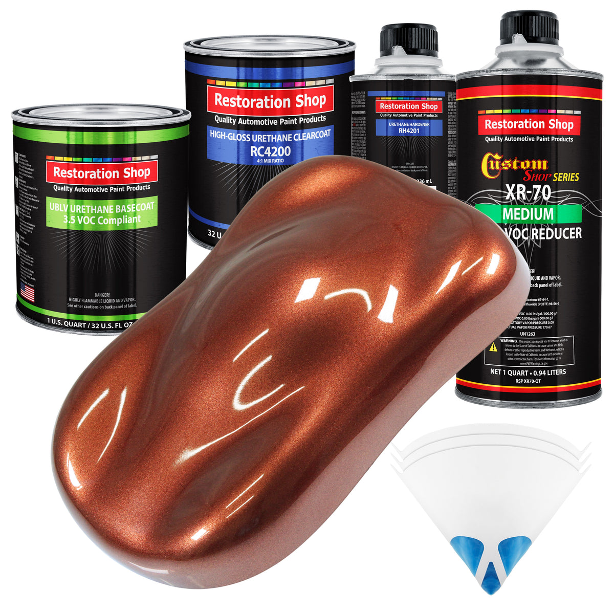 Saddle Brown Firemist - LOW VOC Urethane Basecoat with Clearcoat Auto Paint - Complete Medium Quart Paint Kit - Professional Gloss Automotive Coating