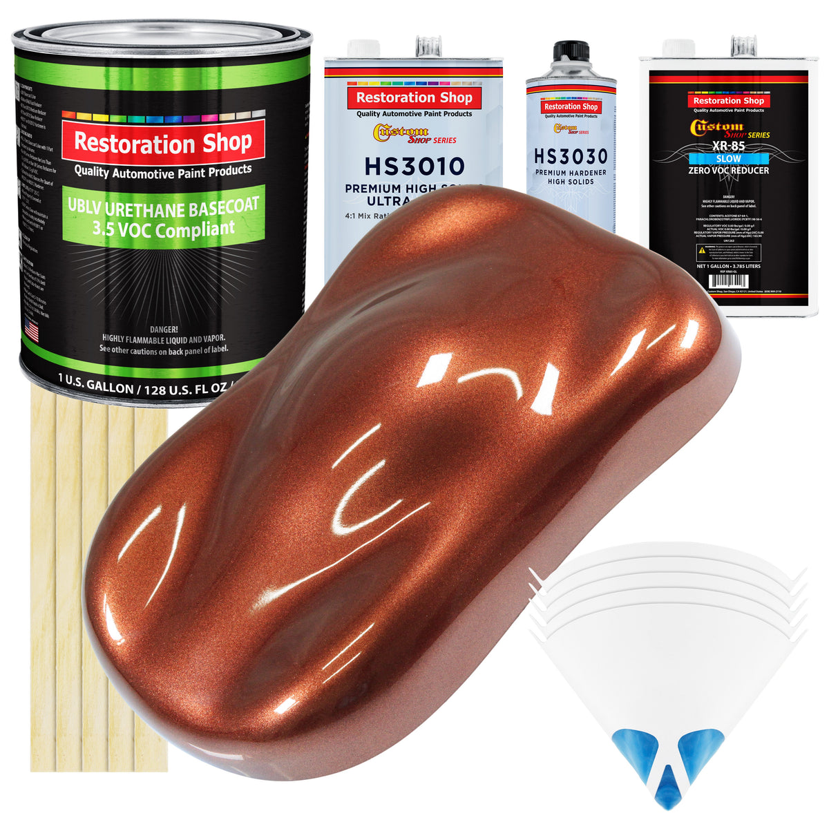 Saddle Brown Firemist - LOW VOC Urethane Basecoat with Premium Clearcoat Auto Paint - Complete Slow Gallon Paint Kit - Professional Automotive Coating