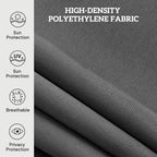 8'W x 6'H Roller Shades for Porch Balcony Gazebo, Dark Grey
