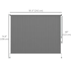 8'W x 6'H Roller Shades for Porch Balcony Gazebo, Dark Grey