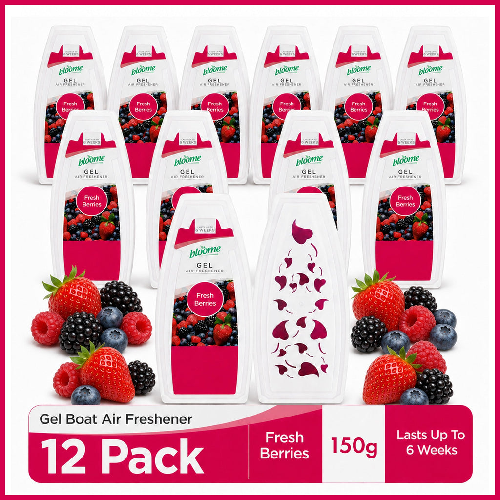 12 Solid Gel Air Freshener 150g | Cotton Breeze & Berry Burst Scent| Bathroom Home Room Freshner Scent Fragrance