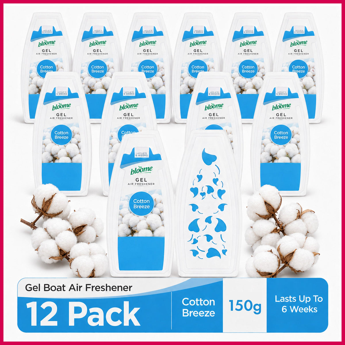 12 Solid Gel Air Freshener 150g | Cotton Breeze & Berry Burst Scent| Bathroom Home Room Freshner Scent Fragrance