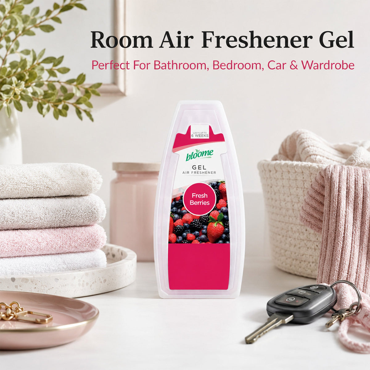 12 Solid Gel Air Freshener 150g | Cotton Breeze & Berry Burst Scent| Bathroom Home Room Freshner Scent Fragrance