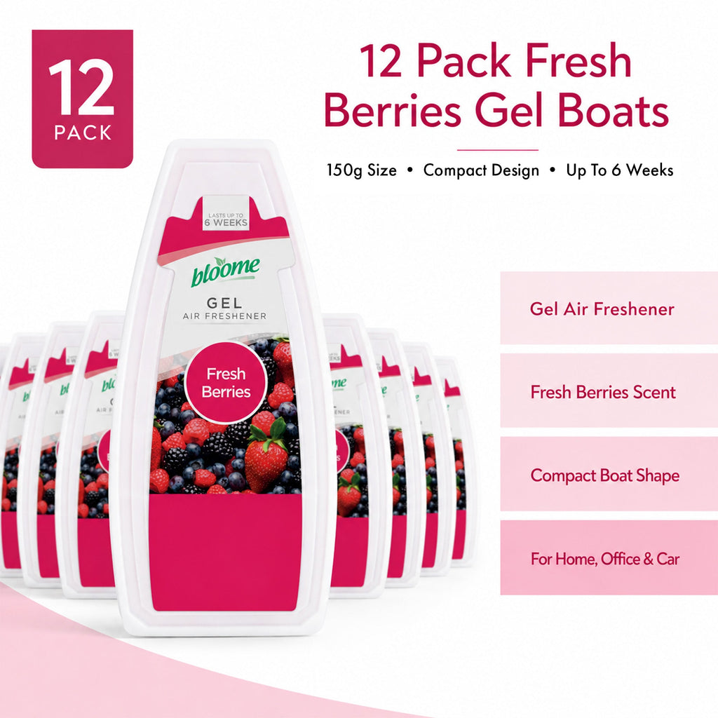 12 Solid Gel Air Freshener 150g | Cotton Breeze & Berry Burst Scent| Bathroom Home Room Freshner Scent Fragrance