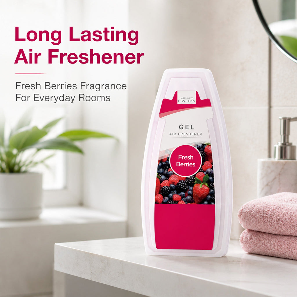 12 Solid Gel Air Freshener 150g | Cotton Breeze & Berry Burst Scent| Bathroom Home Room Freshner Scent Fragrance