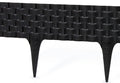 Lawn Edging, Plastic Palisade Rattan Effect, 2.4m, Black
