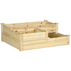 3-Tier Raised Garden Bed, 42.5" x 34.75" x 14.25", Natural