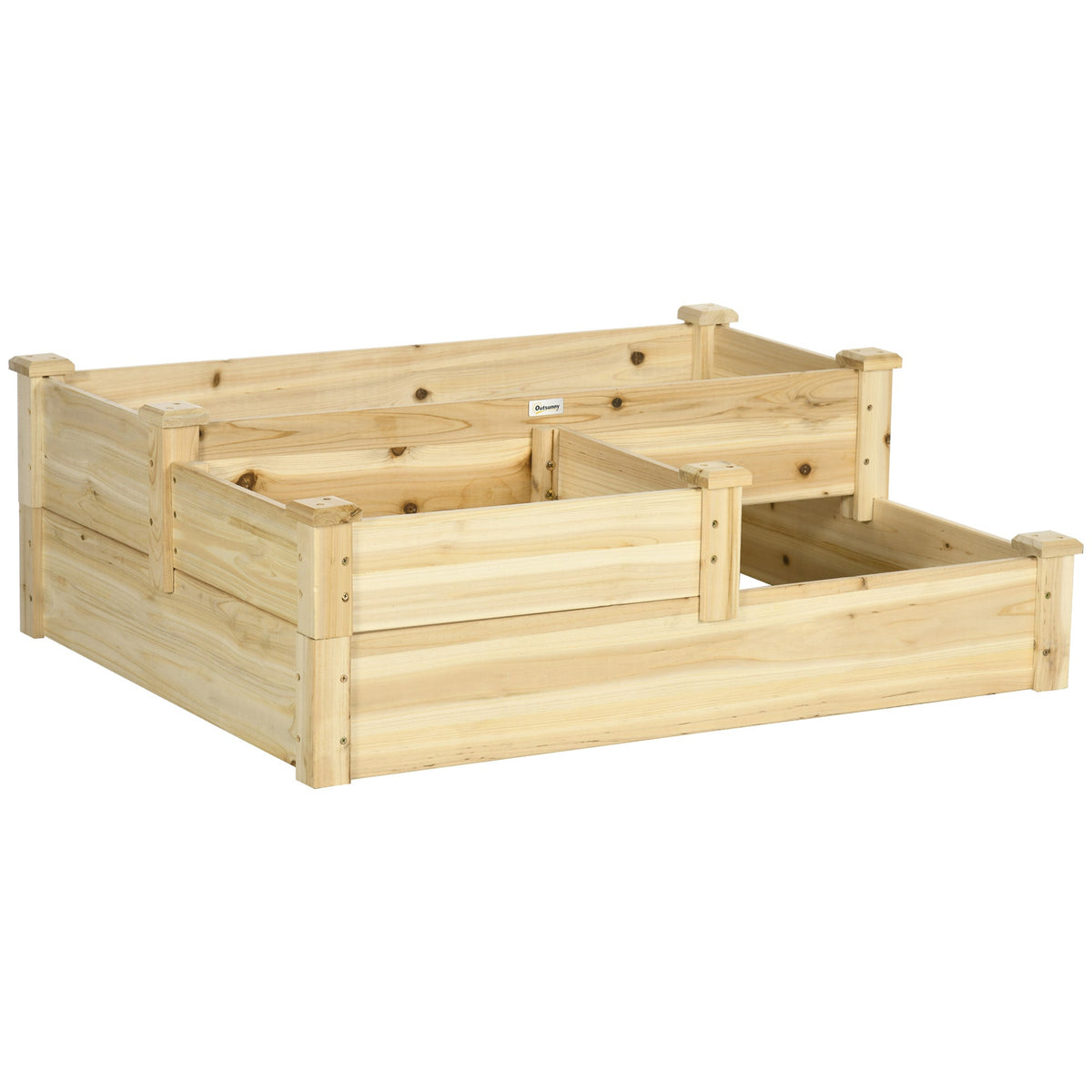 3-Tier Raised Garden Bed, 42.5" x 34.75" x 14.25", Natural