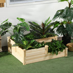 3-Tier Raised Garden Bed, 42.5" x 34.75" x 14.25", Natural
