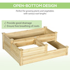 3-Tier Raised Garden Bed, 42.5" x 34.75" x 14.25", Natural