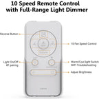 Remote Control – DC Motor Fans - White (Wall Mount Included)
