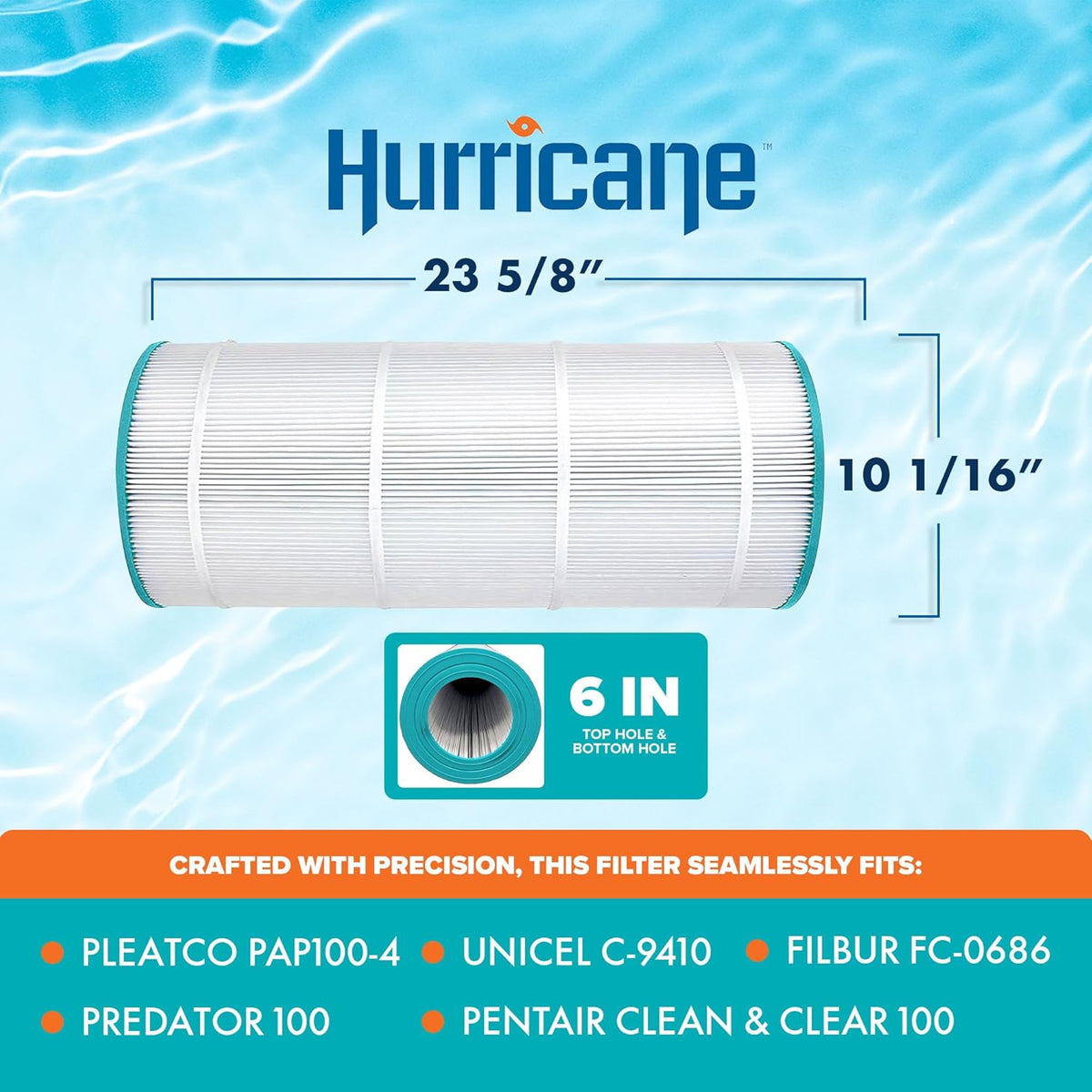 Hurricane C-9410 Replacement Pool Filter Cartridge for Pentair Clean & Clear 100 Predator 100 PAP100 FC-0686
