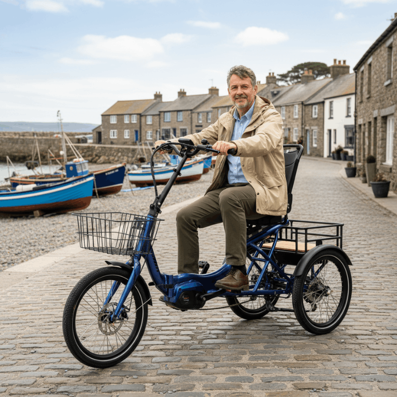 Revom T4F Semi Recumbent Folding Electric Tricycle