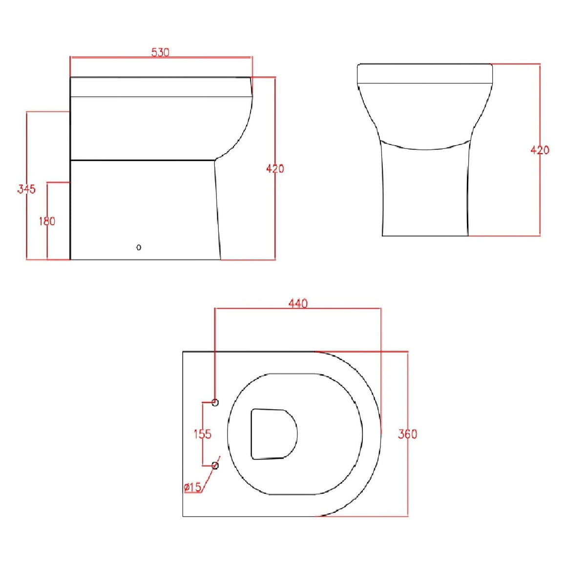 Rimini Rimless Back to wall Toilet With Soft Close Seat - White