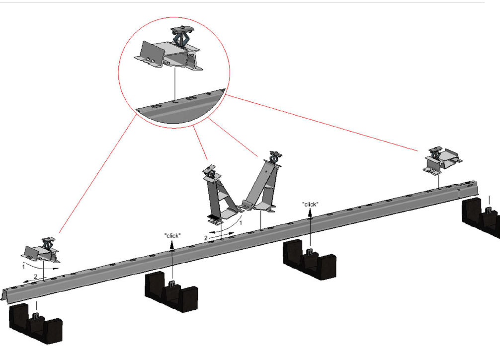 Сontainer Mounting System ValkPro+ for 2x - 12x Solar Panels in Landscape East-West Orientation