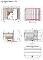 Leil Round Cube Double Sauna