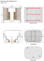 Leil Round Cube Single Sauna