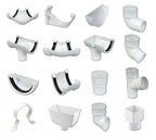 Gutter and Downpipe - White Round