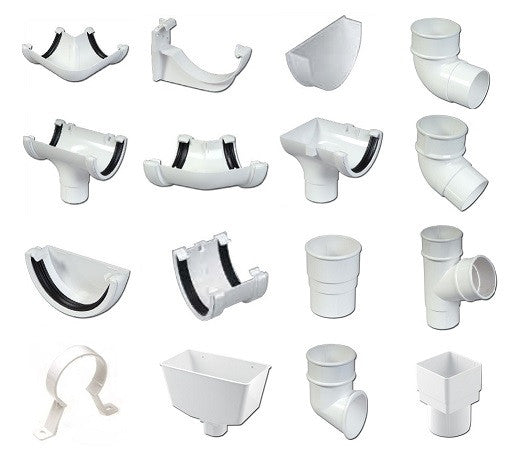 Gutter and Downpipe - White Round