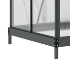 6' x 4' x 6.6' Polycarbonate Greenhouse with Aluminum Frame, Grey