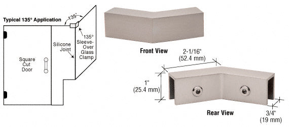 CRL 135° "Sleeve Over" Glass Clamp